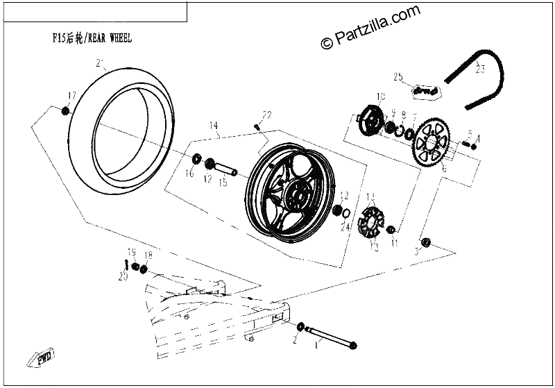 Diagrama de REAR WHEEL