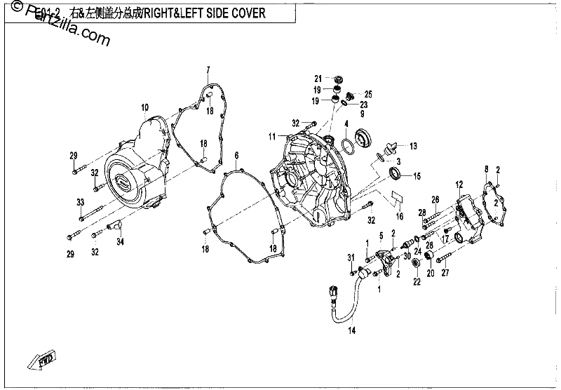 Diagrama de RIGHT LEFT SIDE COVER