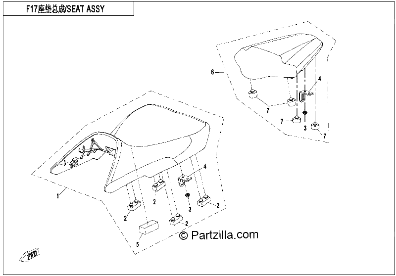 Diagrama de SEAT ASSY
