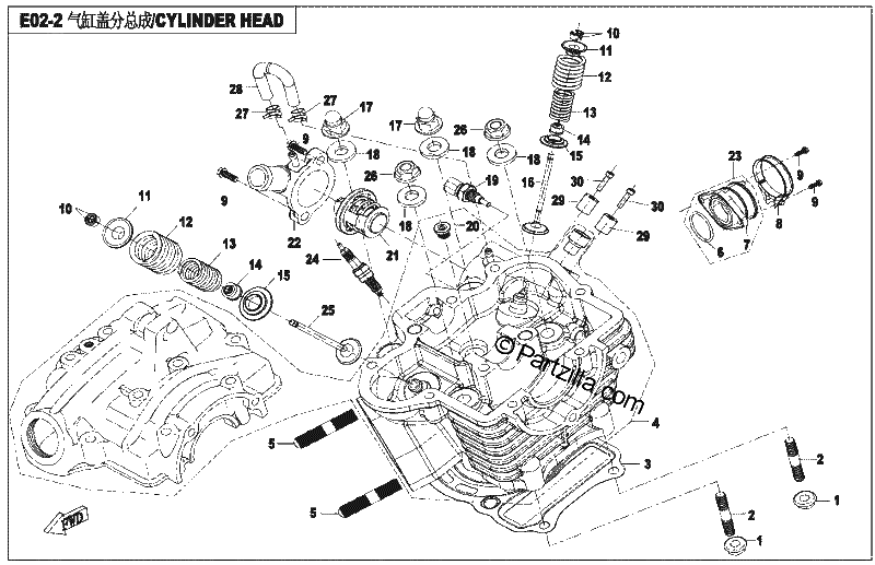 Diagrama de CYLINDER HEAD ASSY
