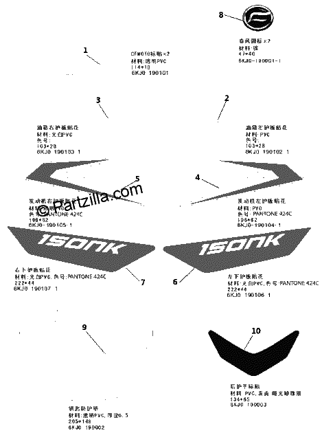 Diagrama de DECAL KITS FOR PEARL WHITE
