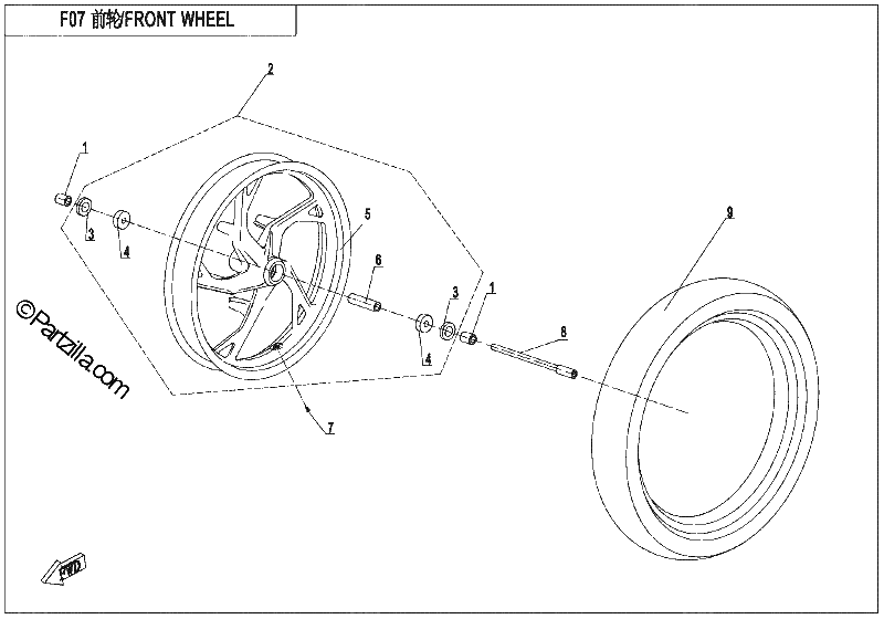 Diagrama de FRONT WHEEL