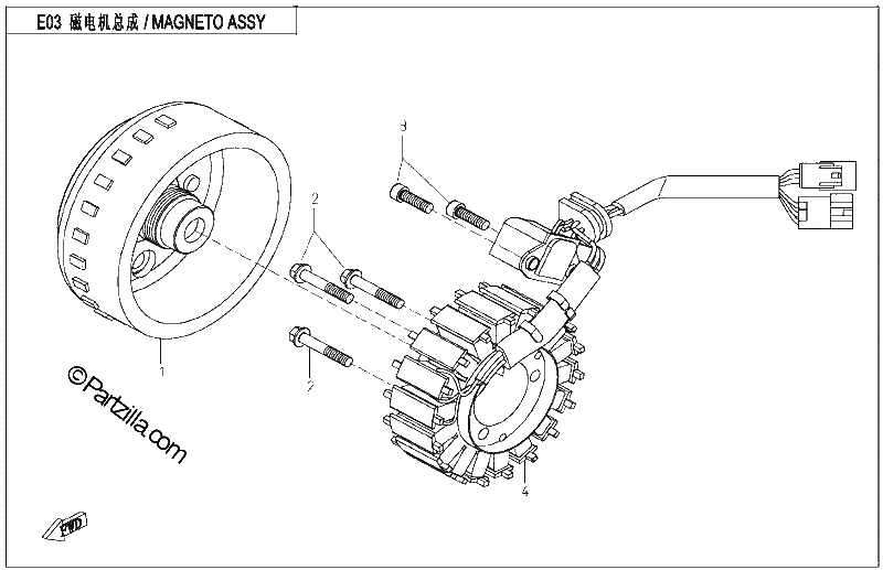 Diagrama de MAGNETO STATOR ASSY