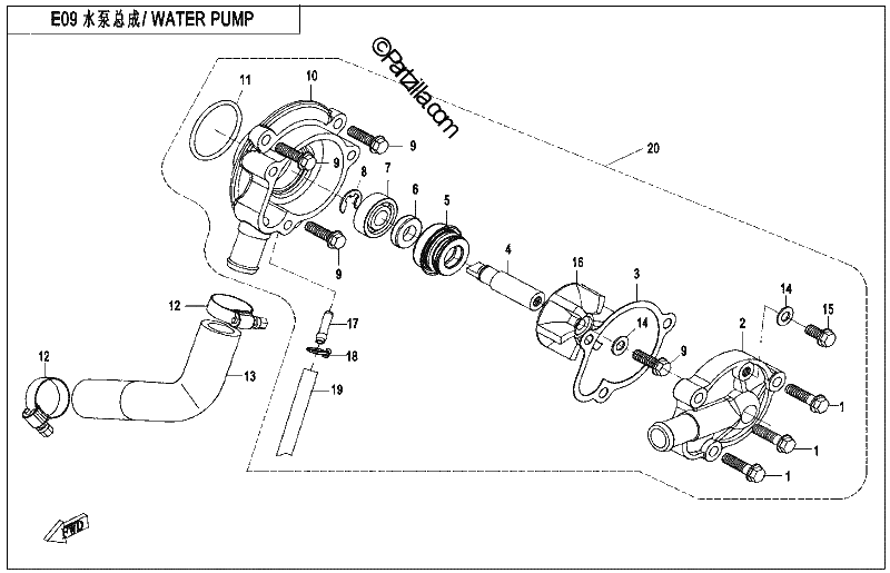 Diagrama de WATER PUMP ASSY