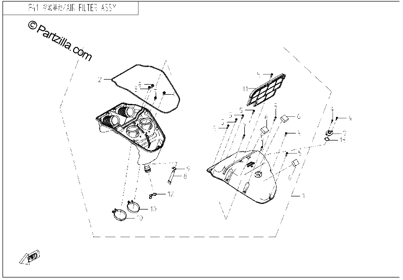 Diagrama de AIR FILTER ASSY
