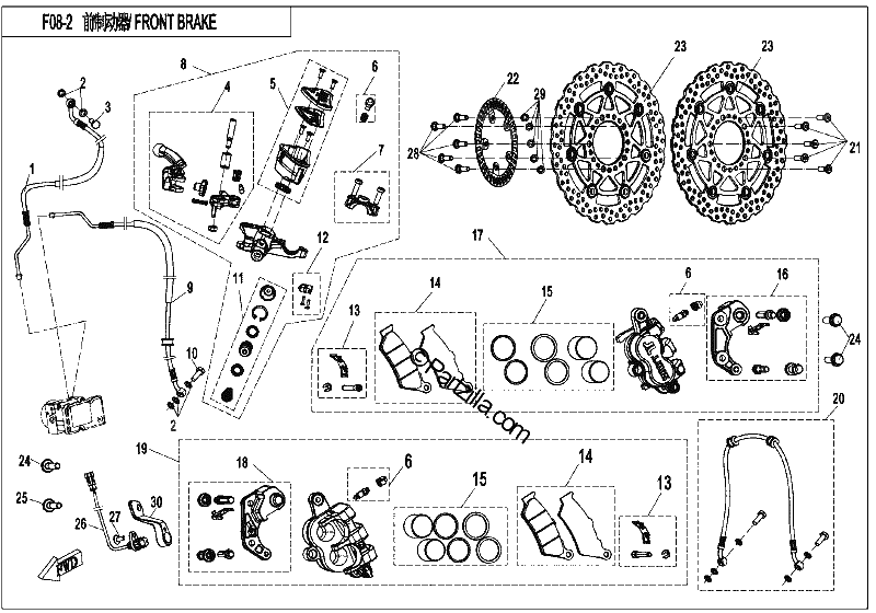 Diagrama de FRONT BRAKE