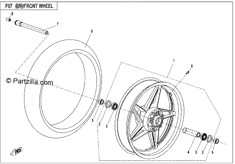 Diagrama de FRONT WHEEL