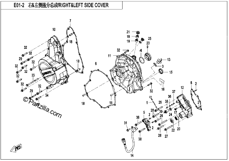 Diagrama de RIGHT LEFT SIDE COVER