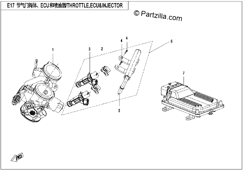 Diagrama de THROTTLE ECU INJECTOR