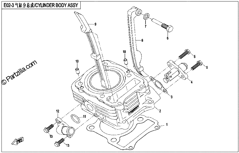 Diagrama de CYLINDER BODY ASSY