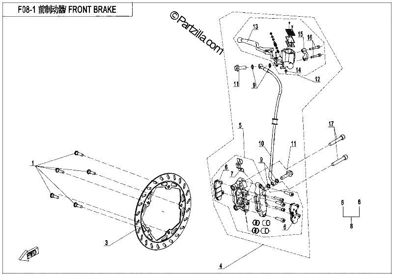 Diagrama de FRONT BRAKE