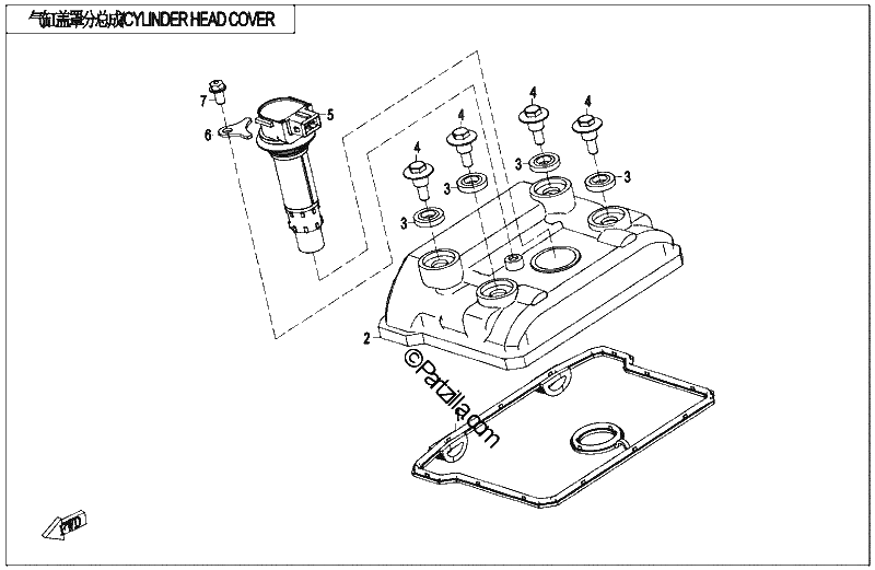 Diagrama de CYLINDER HEAD COVER