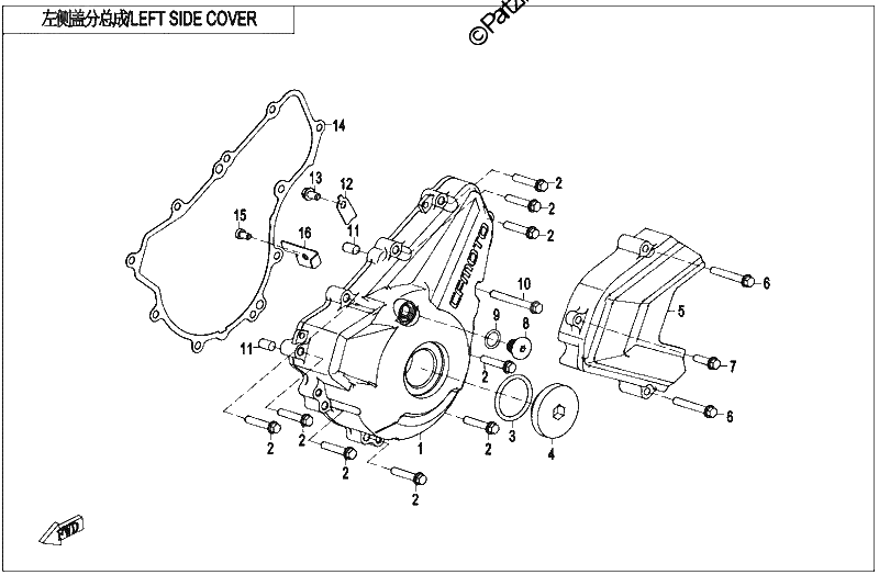 Diagrama de LEFT SIDE COVER
