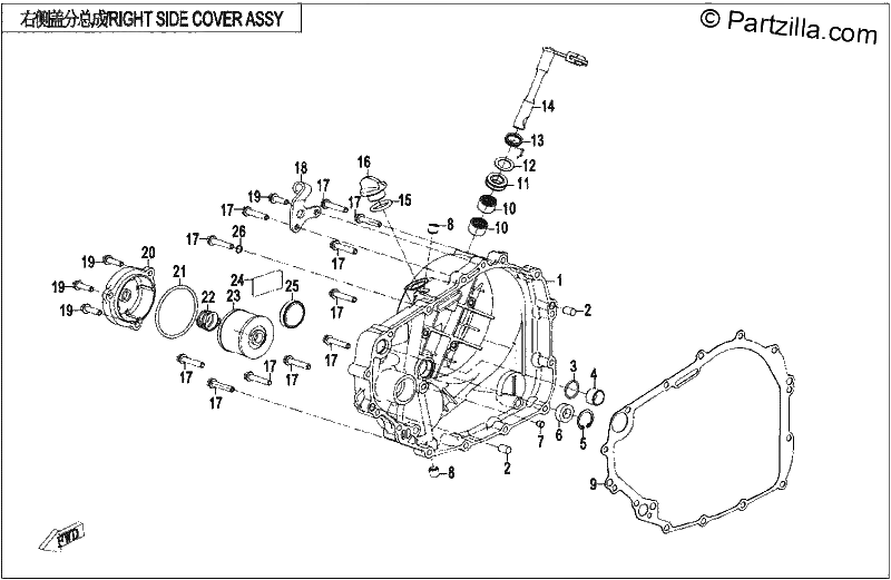 Diagrama de RIGHT SIDE COVER 2