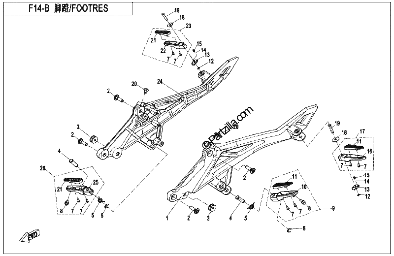 Diagrama de FOOTREST ABS