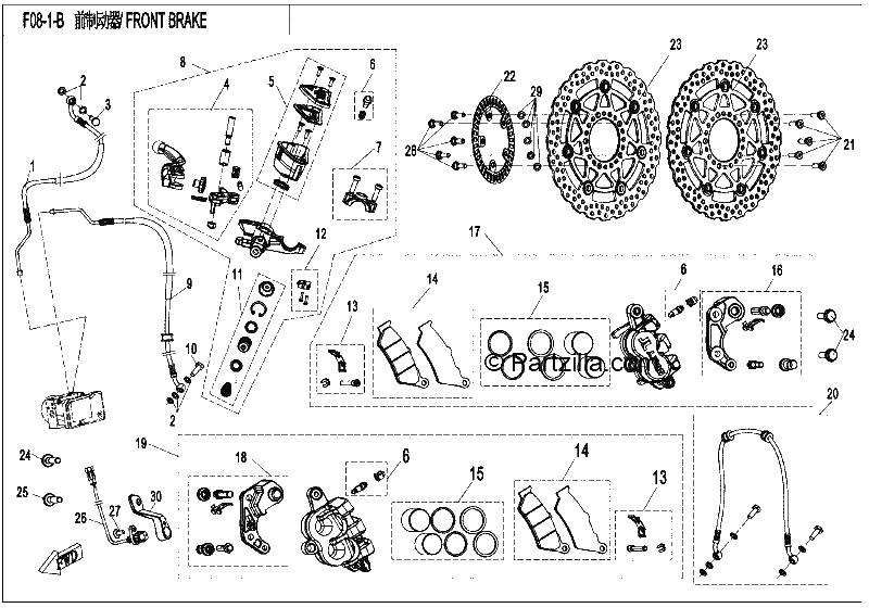 Diagrama de FRONT BRAKE ABS