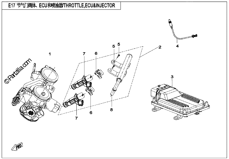Diagrama de THROTTLE ECU INJECTOR