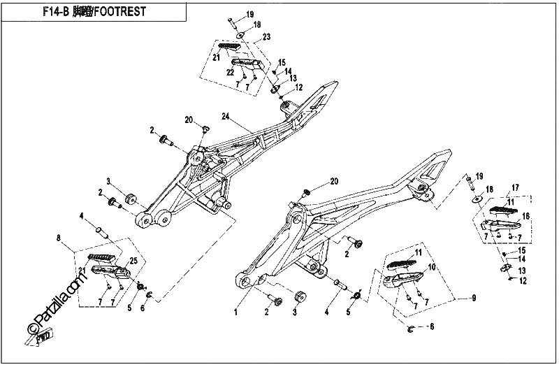 Diagrama de FOOTREST ABS 2