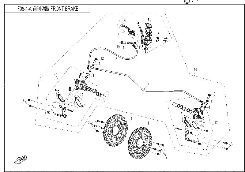 Diagrama de FRONT BRAKE 1