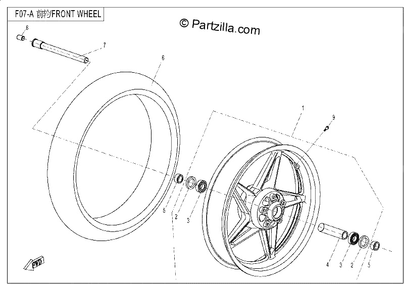 Diagrama de FRONT WHEEL