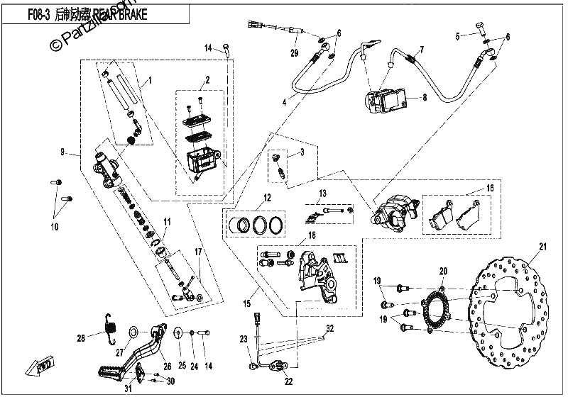 Diagrama de REAR BRAKE 2