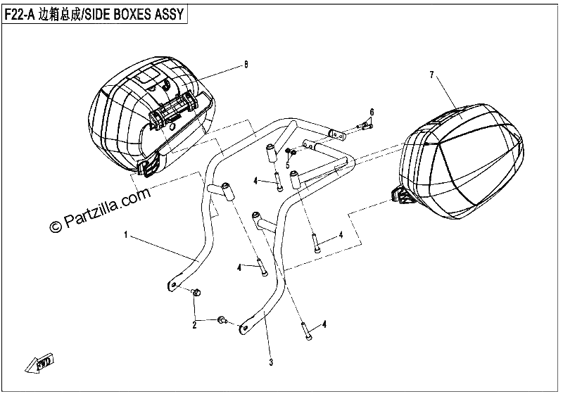 Diagrama de SIDE BOXES ASSY PLASTIC