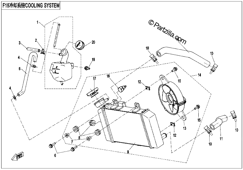 Diagrama de COOLING SYSTEM WITH THERMAL SWITCH