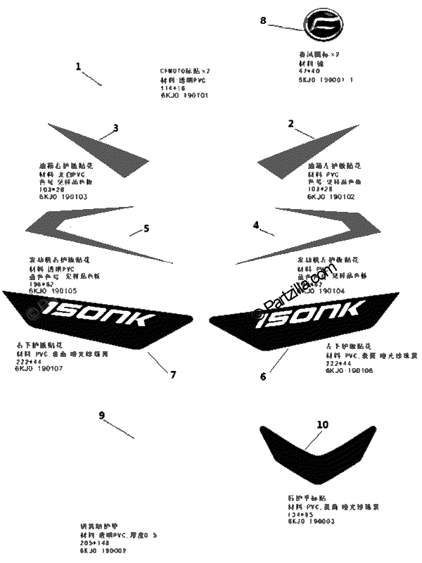 Diagrama de DECAL KITS FOR ROYAL BLUE