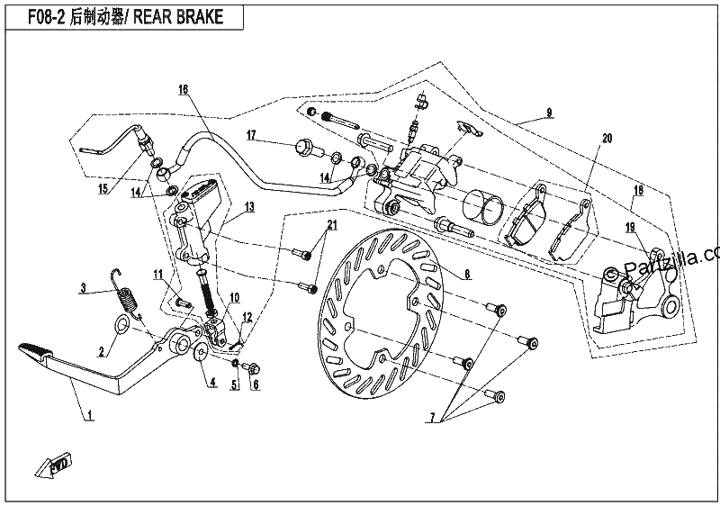 Diagrama de REAR BRAKE