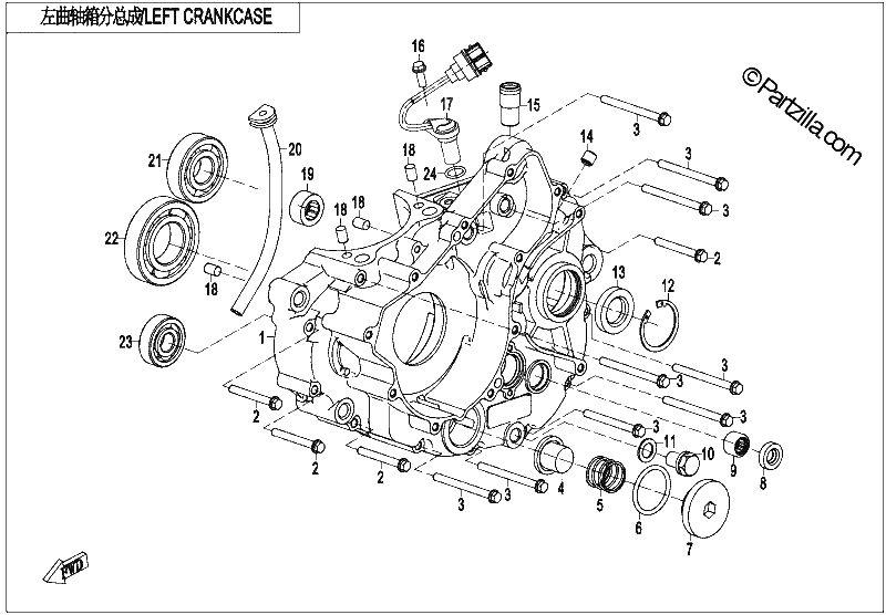 Diagrama de LEFT CRANKCASE