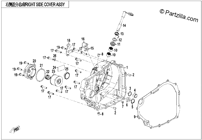 Diagrama de RIGHT SIDE COVER 2