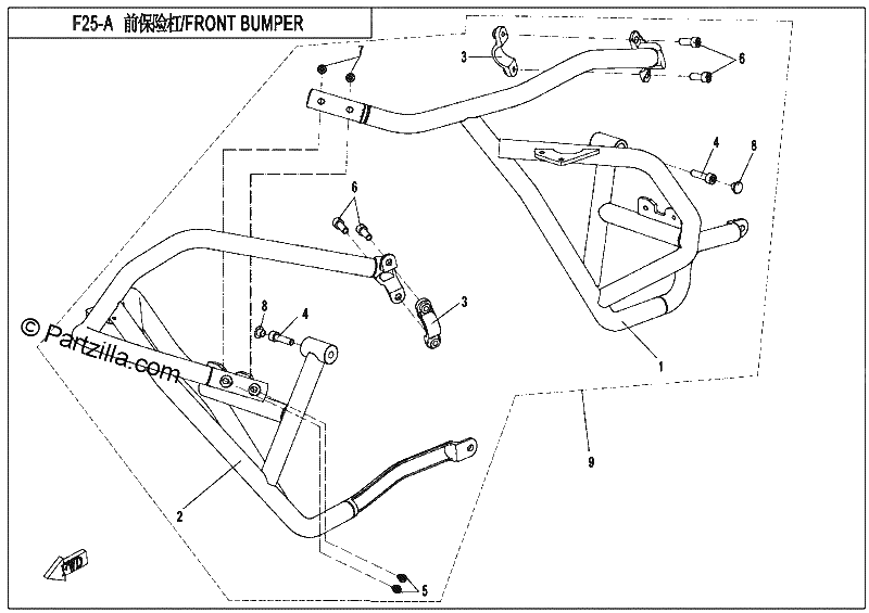 Diagrama de A V1 FRONT BUMPER NORMAL