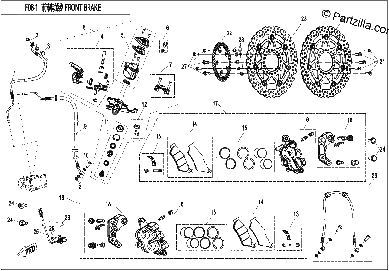 Diagrama de FRONT BRAKE 1
