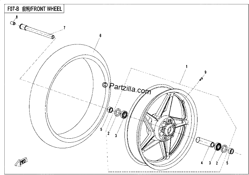 Diagrama de FRONT WHEEL LOW CONFIGURATION