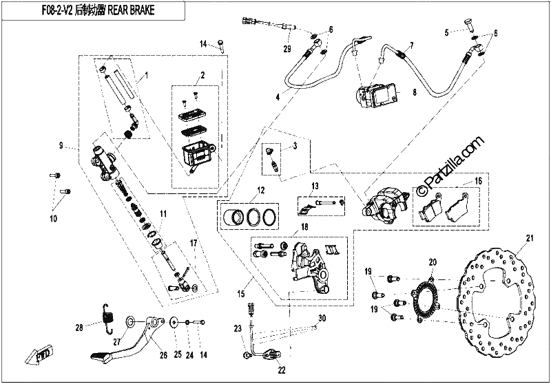 Diagrama de REAR BRAKE