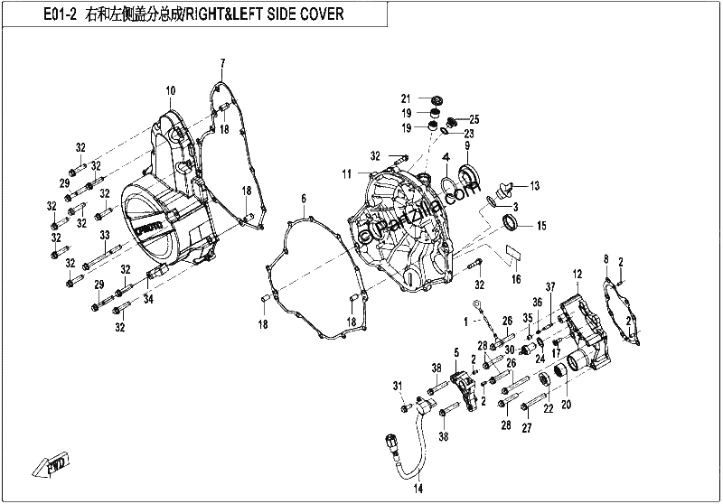 Diagrama de RIGHT LEFT SIDE COVER