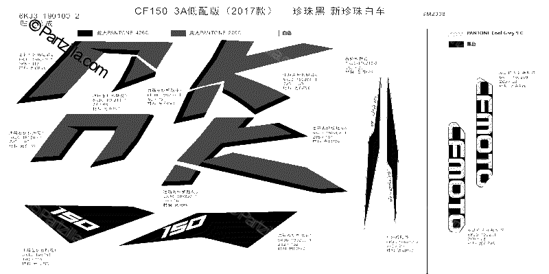 Diagrama de DECAL KITS PEARL BLACK NEW PEARL WHITE