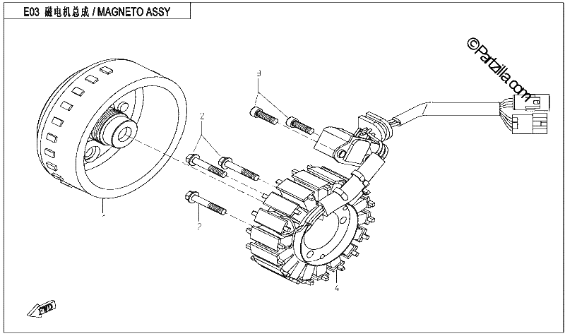 Diagrama de MAGNETO STATOR ASSY