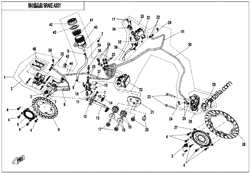 Diagrama de BRAKE ASSY ABS