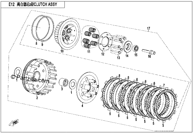 Diagrama de CLUTCH CABLE VERSION 1