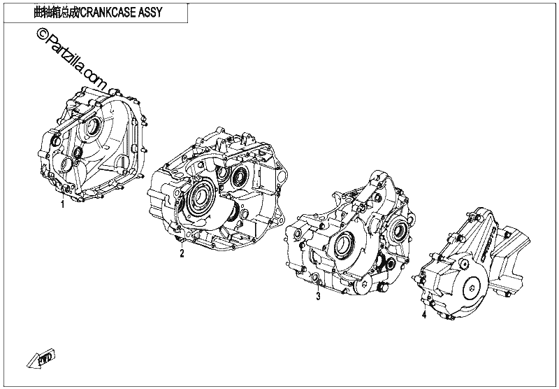 Diagrama de CRANKCASE ASSY
