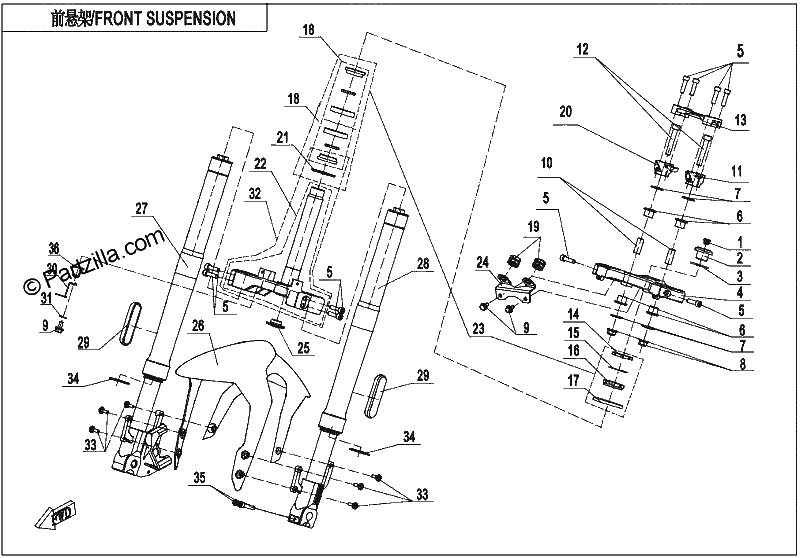 Diagrama de FRONT SUSPENSION