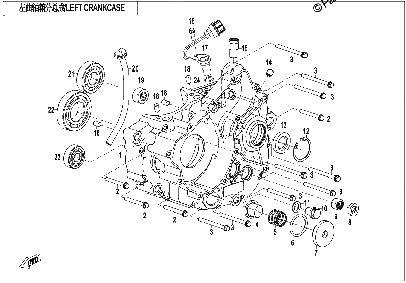 Diagrama de LEFT CRANKCASE