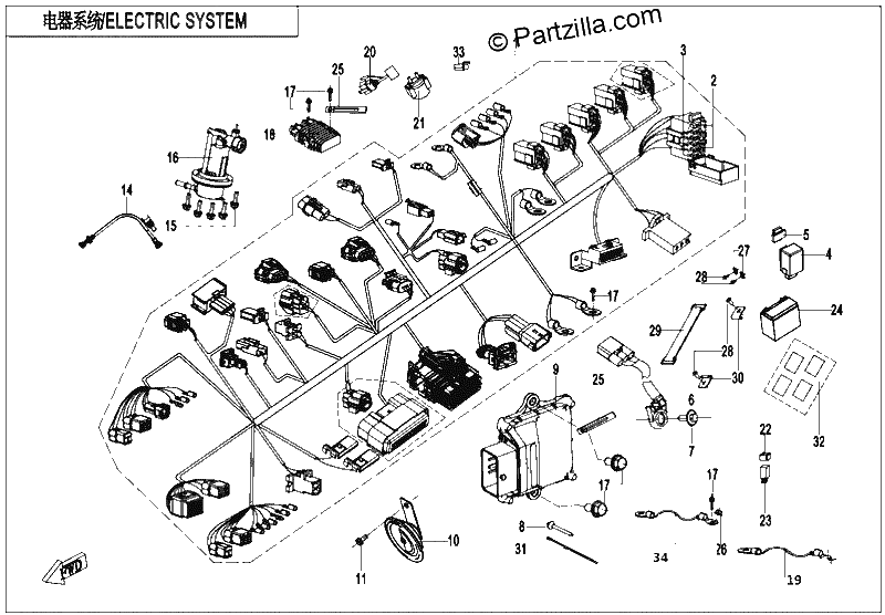Diagrama de V1 ELECTRIC SYSTEM