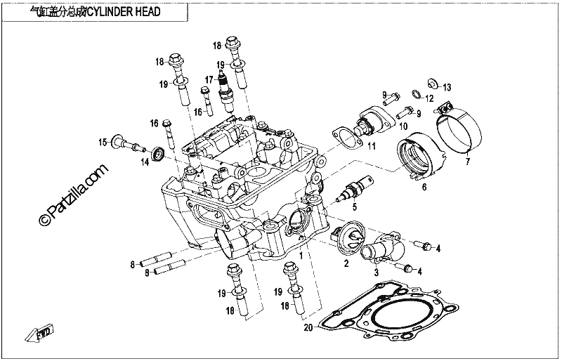 Diagrama de CYLINDER COVER