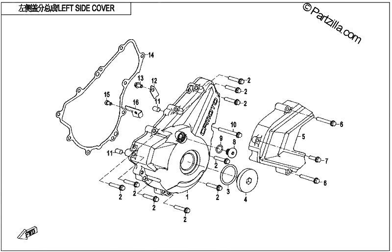 Diagrama de LEFT SIDE COVER
