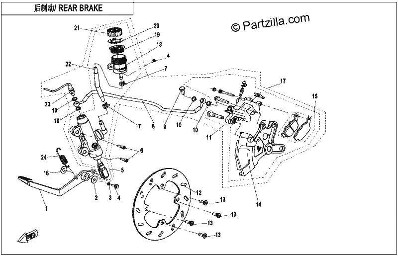 Diagrama de REAR BRAKE SYSTEM JJUAN