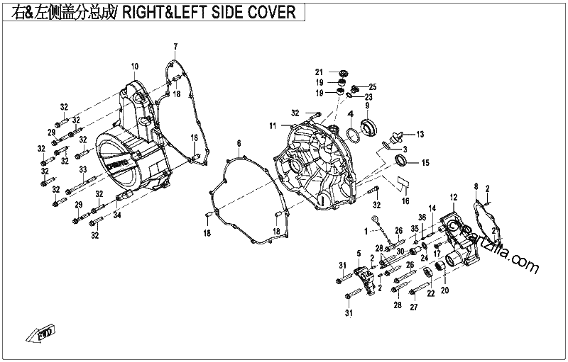 Diagrama de RIGHT LEFT SIDE COVER