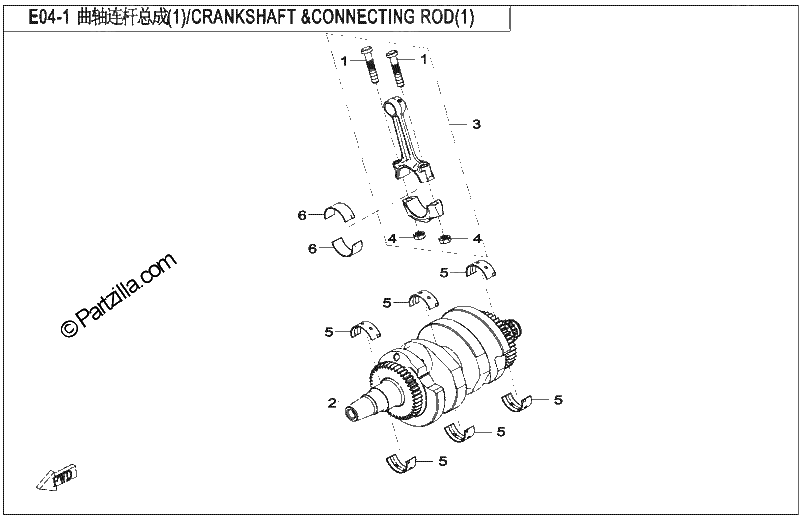 Diagrama de CRANKSHAFT CONNECTING ROD 1
