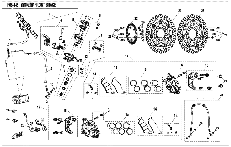 Diagrama de FRONT BRAKE ABS 1